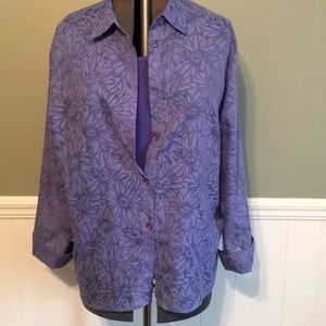 Susan Graver L Burnout Blouse with Tank